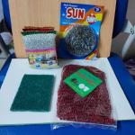 Combo 4 miếng cước rửa chén,rửa bát siêu sạch ( cước kim tuyến+ cước lưới+ cước sắt chùi xoong+ cước xanh)