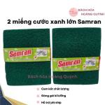 3 miếng cước xanh rửa chén cỡ lớn SAMRAN 13.5 x 16.5 cm