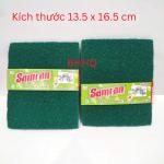 3 miếng cước xanh rửa chén cỡ lớn SAMRAN 13.5 x 16.5 cm