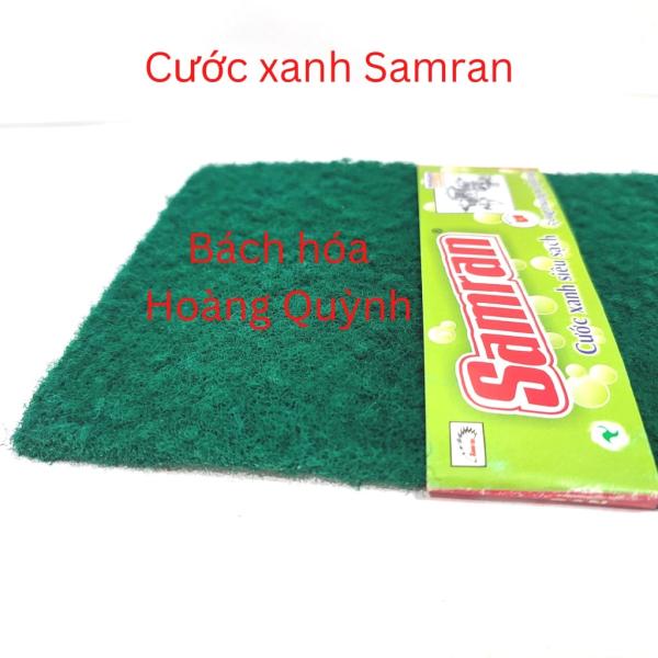 3 miếng cước xanh rửa chén cỡ lớn SAMRAN 13.5 x 16.5 cm