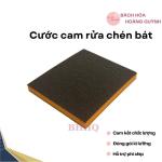 Miếng mút xốp cam chà nồi, rửa chén bát, miếng chà nhám 2 mặt loại bỏ rỉ sét