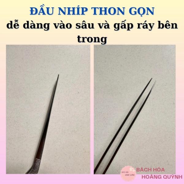 Nhíp Gấp Ráy Tai Dày Mài Chuốt Thép Không Gỉ Chuyên Nghiệp, nhíp gắp yến