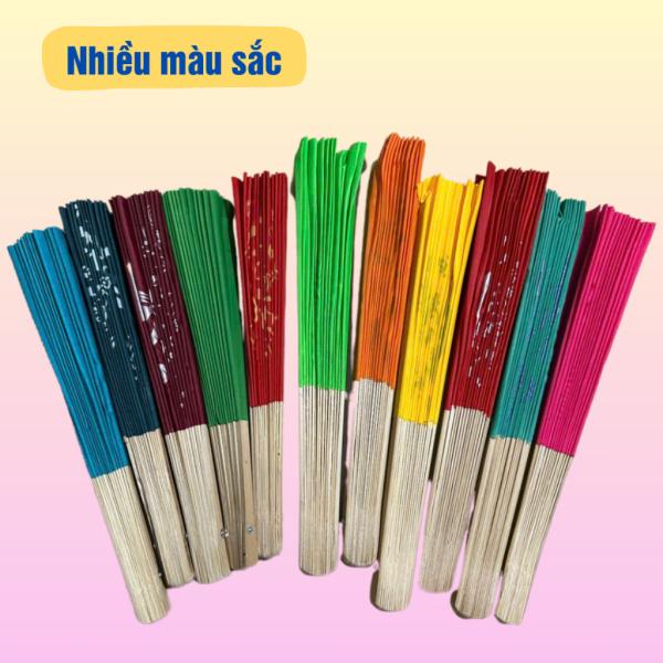 Quạt vải in chữ thư pháp giúp làm mát, múa quạt, quạt vải lụa du lịch dã ngoại nhiều màu sắc, shop giao màu ngẫu nhiên.