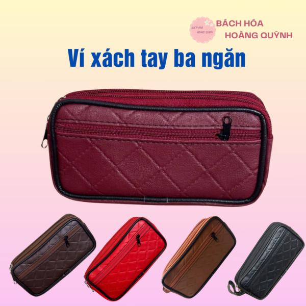 Ví nữ cầm tay 3 ngăn vải da mềm, bóp nữ 3 ngăn siêu bền, nhiều màu sắc (ngẫu nhiên)