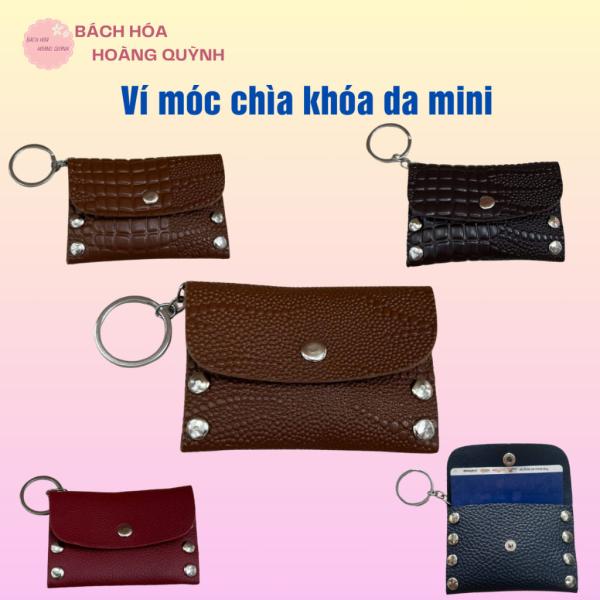 Ví móc chìa khóa da mini, móc khóa ví da, ví chìa khóa đa năng dụng , thẻ giữ xe, thẻ ATM