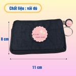 Ví bỏ túi nữ , bóp mini vải dù một ngăn 11x8 cm ,thích hợp nam nữ